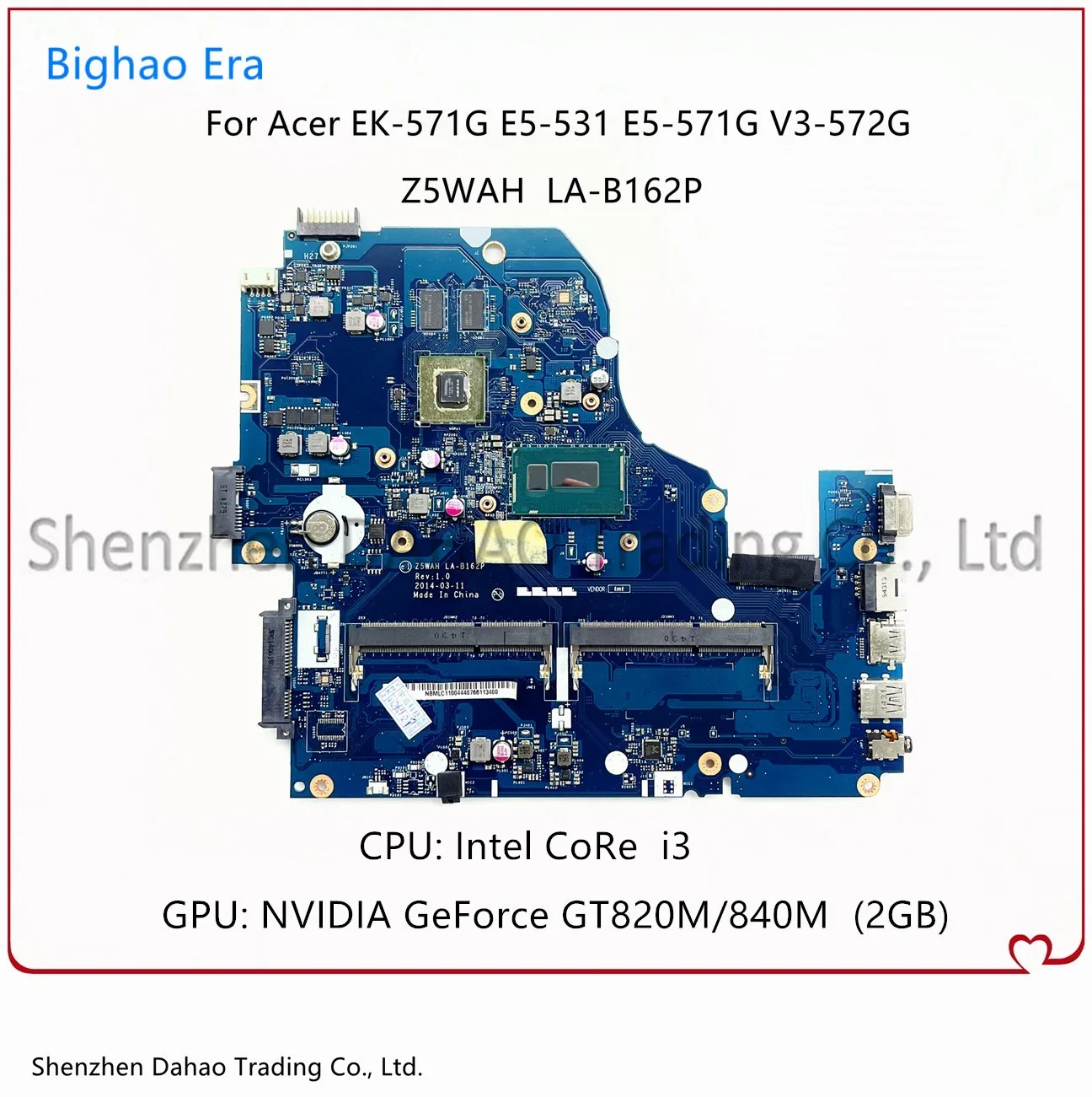 

LA-B991P LA-B162P материнская плата для Acer Aspire EK-571G E5-531 E5-571G V3-572G материнская плата для ноутбука с процессором CoRe i3 GT820M/GT840M 2GB