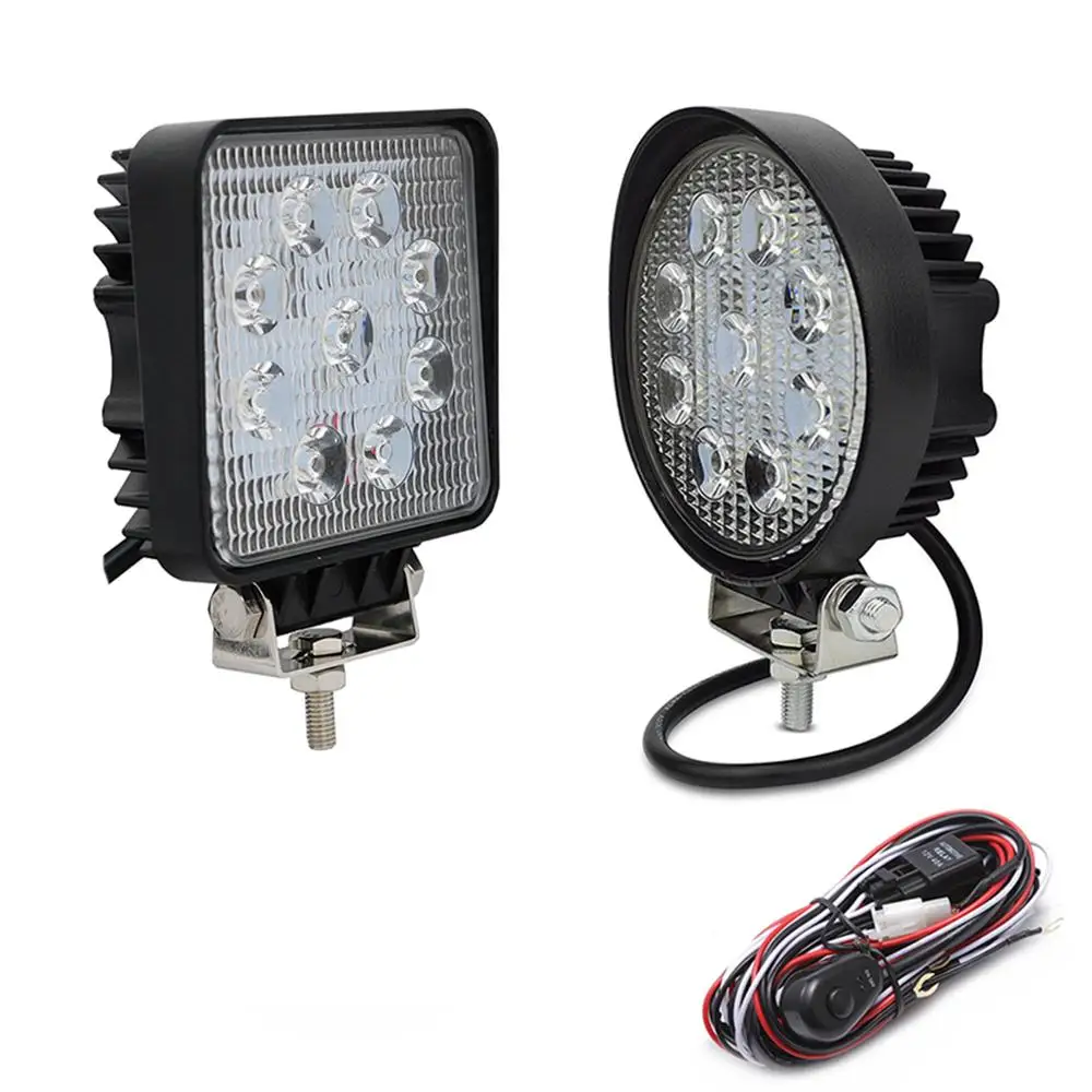 2 шт. 4 дюймовые светодиодные рабочие огни 12 в 27 Вт 6000 К внедорожные лампы