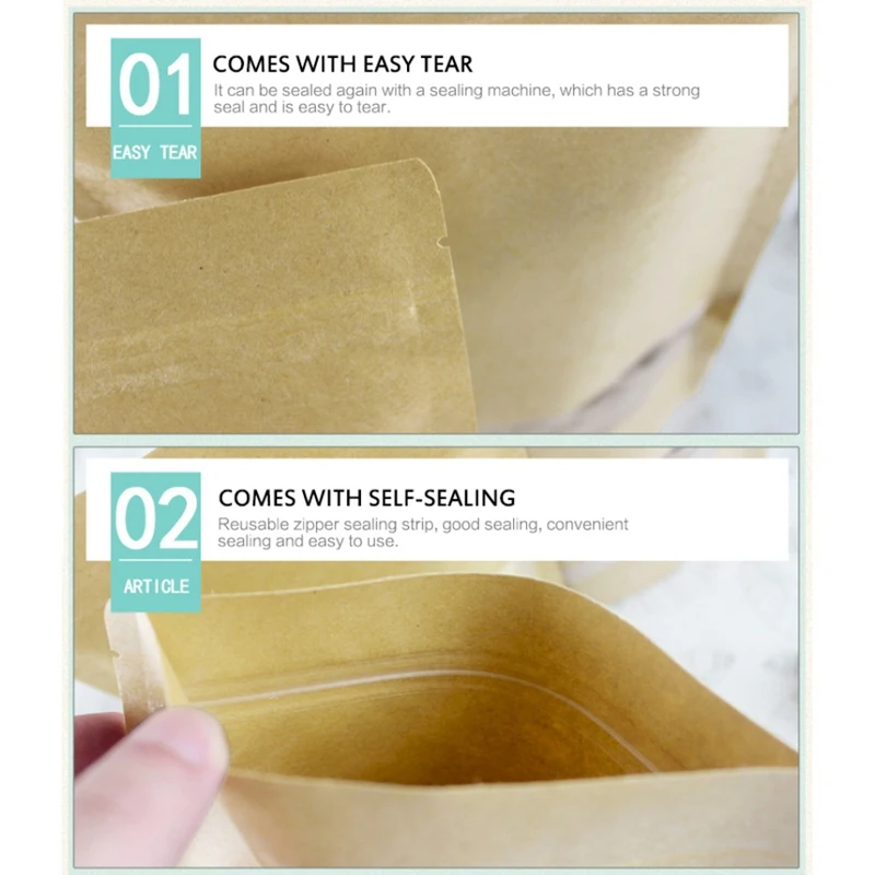 50Pcs Bakery Bags Clear Window Paper Bag Sealing Grease Proof Kraft for Food Snacks Cookie | Дом и сад