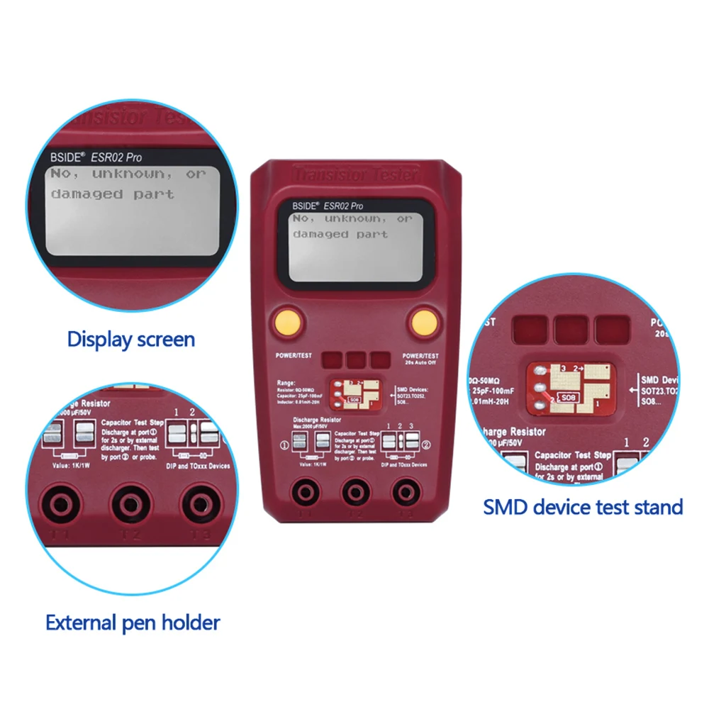 BSIDE ESR02 Pro транзистор ESR/SMD Test er M328 умный диодный Триод Емкость резистор измеритель