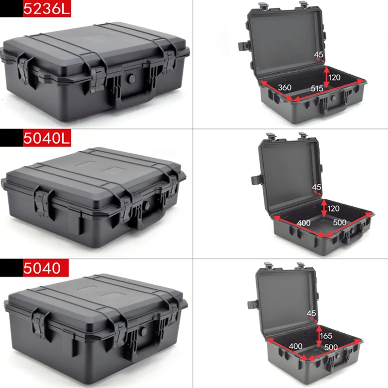 

toolbox large multi-purpose safety instrument box waterproof shockproof outdoor equipment tool case with Pre-cut Foam Lining