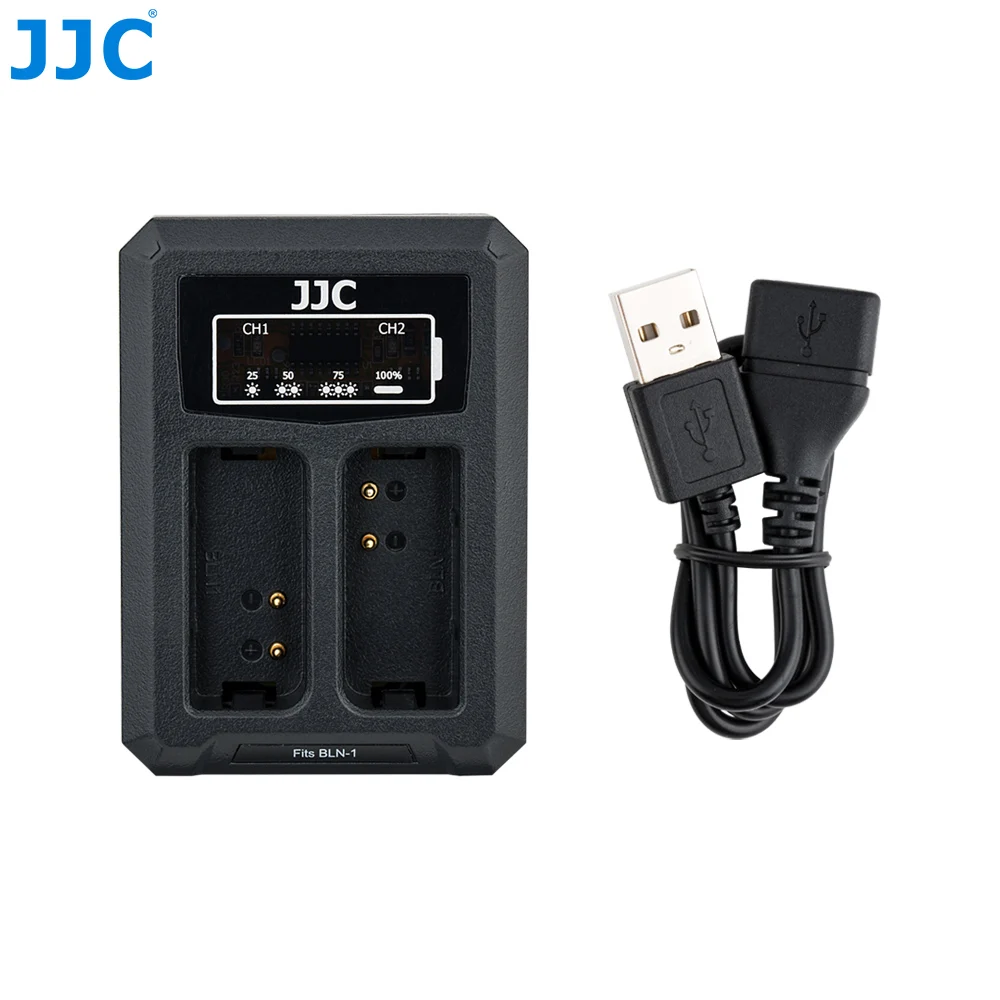 DCH-BLN1UE JJC двойное зарядное устройство для камер для Olympus BLN-1 JJC B-BLN1 USB порт с удлинителем 2,5 часов время зарядки - Цвет: DCH-BLN1UE