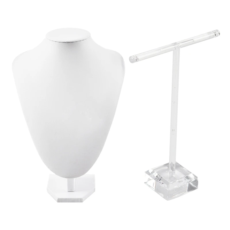 

3PCS Bust Display Stand Display Holder 29X20Cm with Acrylic Earrings Jewelry Display Rack Stand Organizer Holder