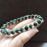 genuine natural green phantom quartz bracelet women 8mm crystal clear round beads stretch aaaaaa