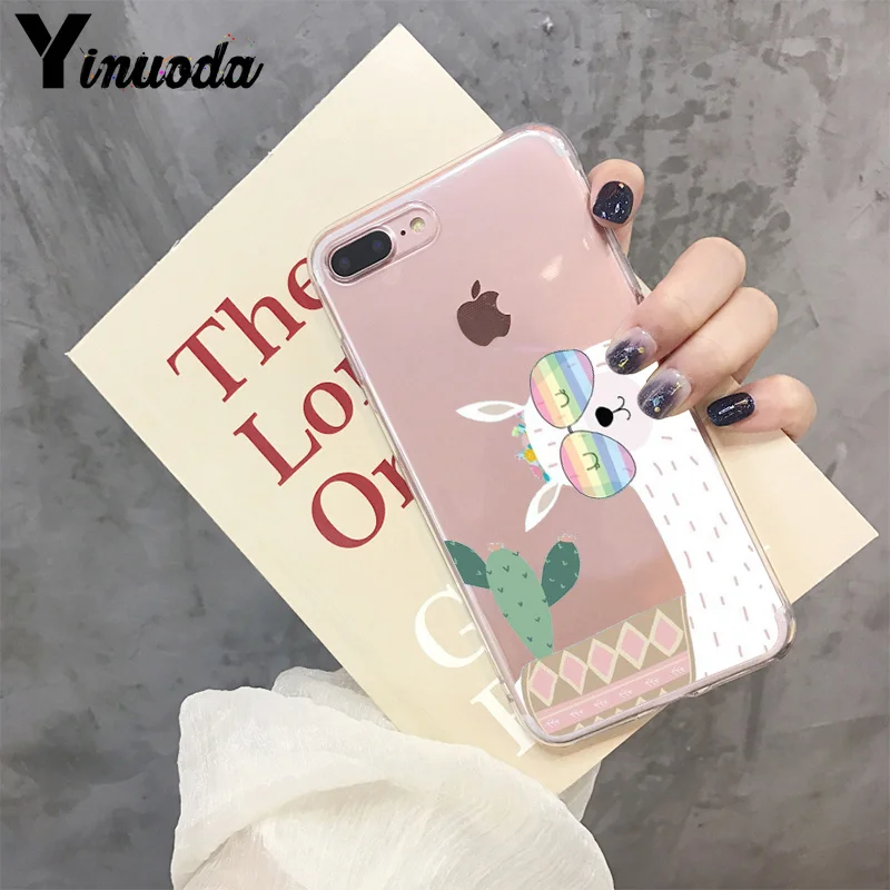 8 Yinuoda Kawaii милый лама Альпака животные мультфильм цветной чехол для телефона для Apple iPhone 8 7 6 6S Plus X XS max 5 5S SE XR чехол - Цвет: 8
