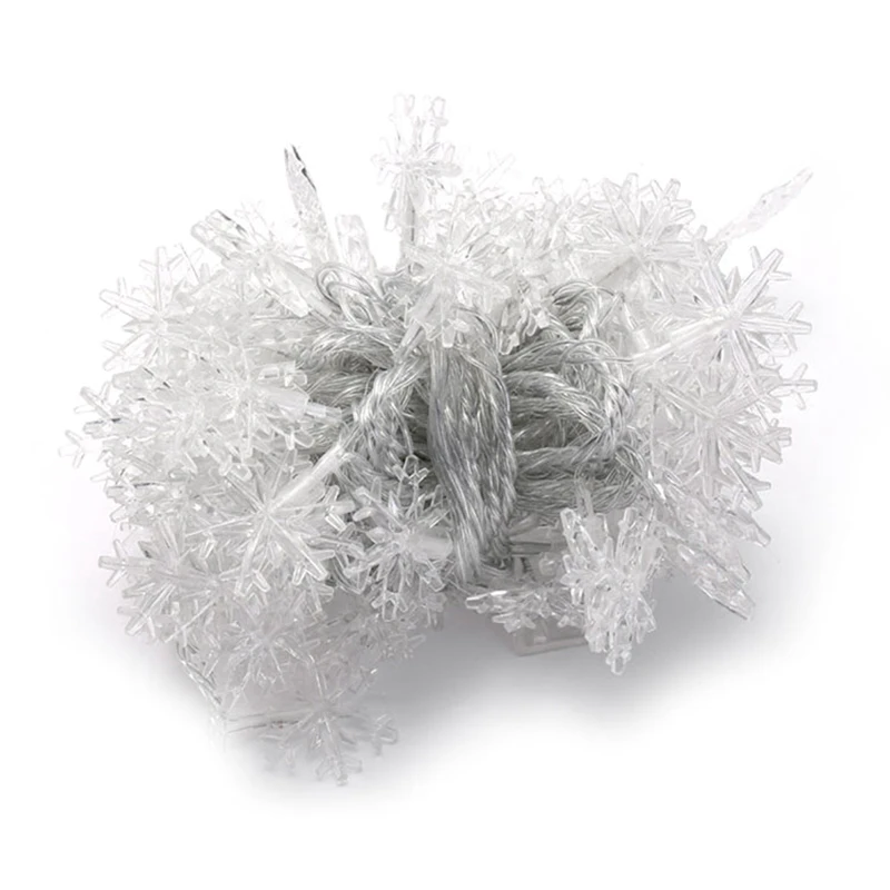 Рождественская светодиодная гирлянда со снежинками сказосветильник вечерние