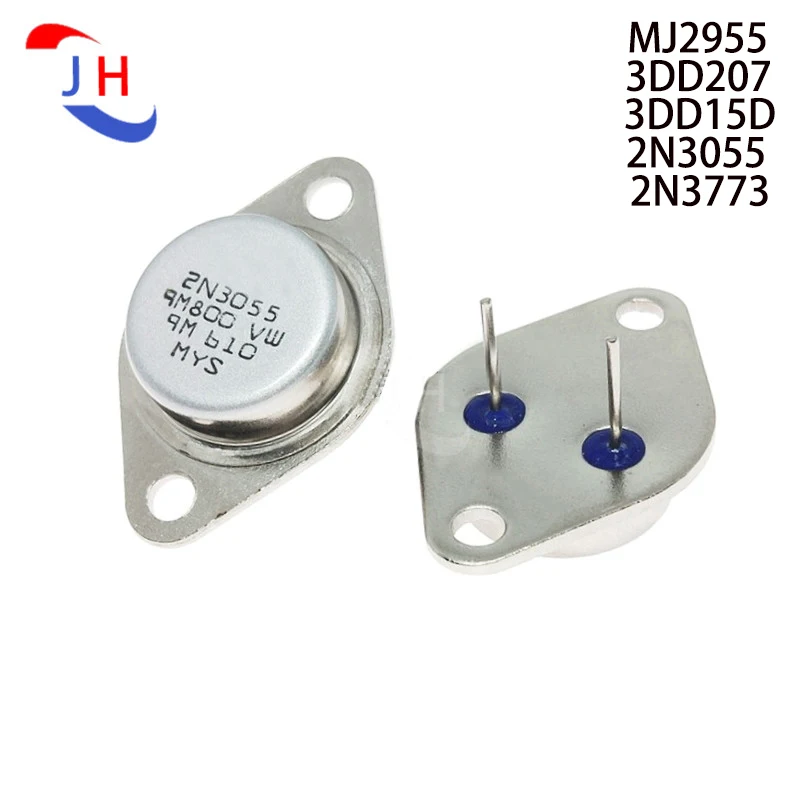 

5PCS High-power Transistor MJ2955 3DD207 3DD15D 2N3055 2N3773 TO-3 Gold Seal Straight Plug