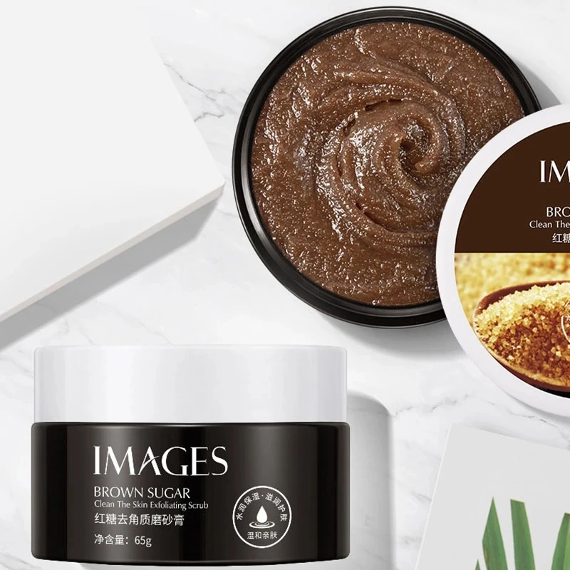 

IMAGES Brown Sugar Exfoliator Cream Body Face Whitening Moisturizing Improve Dull Skin Exfoliant Shrink Pores Skin Care 65g