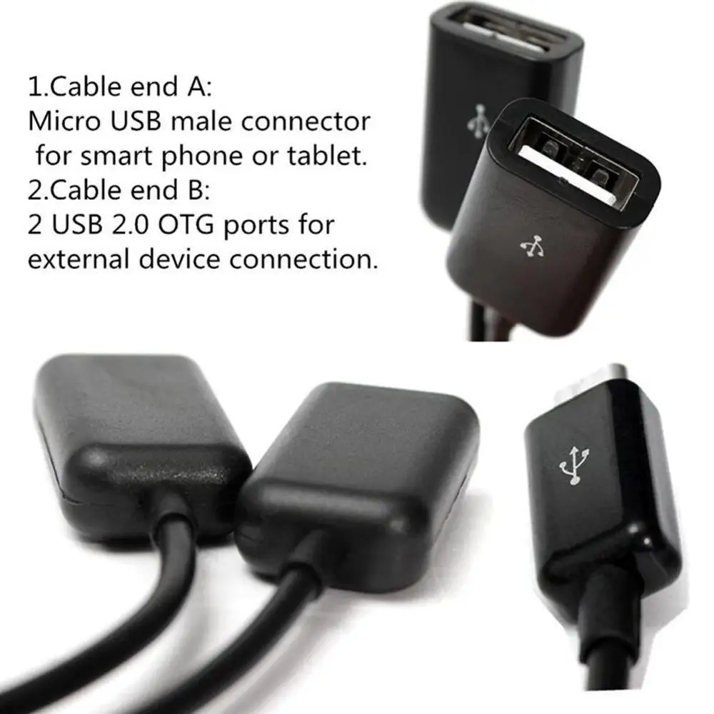 Прямая поставка 2в1 микро USB двойной хост OTG зарядный концентратор сплиттер