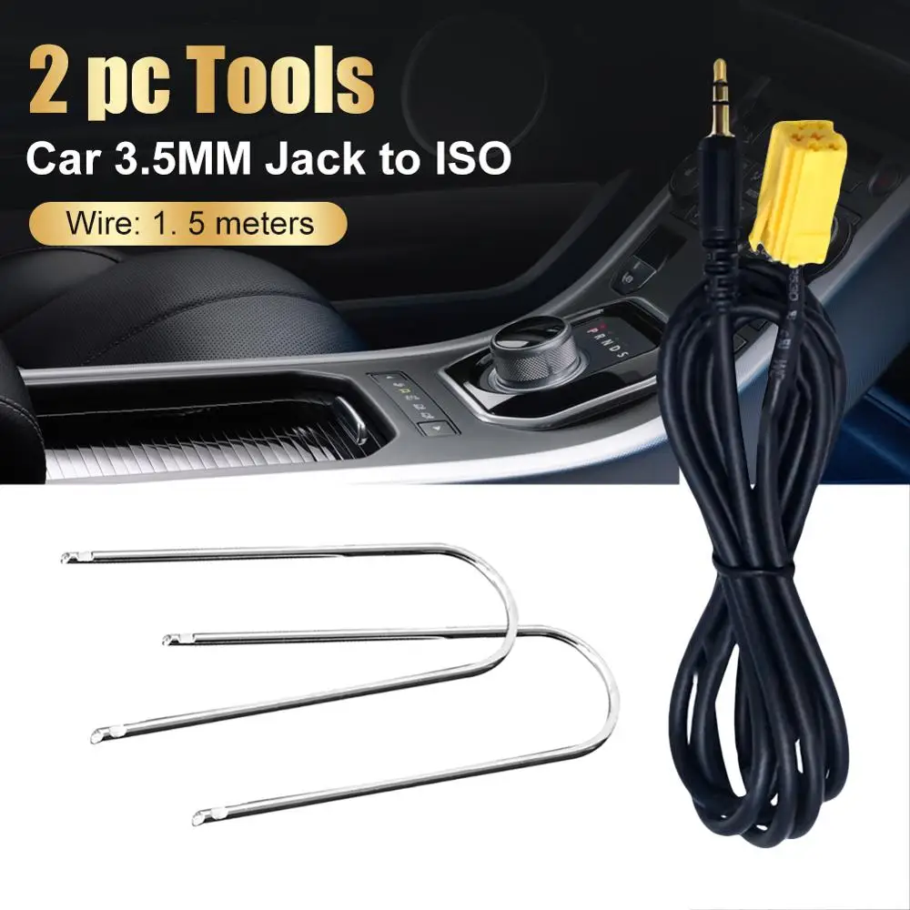 

Car 3.5MM Jack to ISO 6Pin Connector Aux Cable Adapter for Alfa Romeo for Fiat Grande Punto 500 +2 pc Tools
