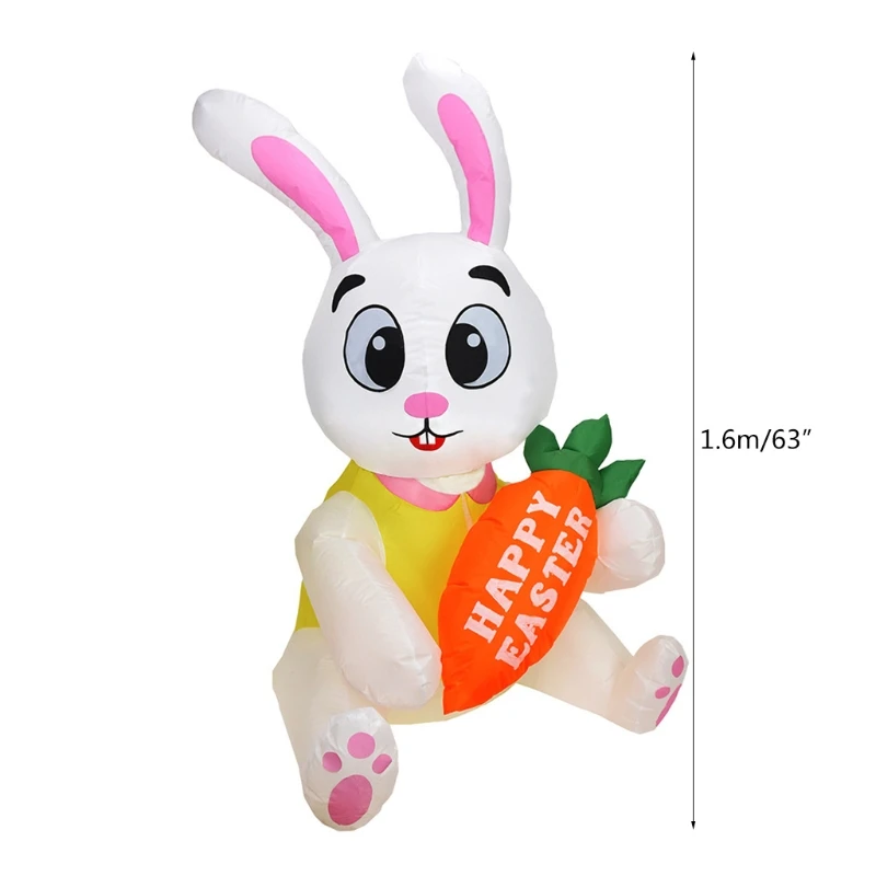 

1.6m Inflatable Easter Bunny Doll LED Night Light Figure Yard Outdoor Garden Toys Party Ornament Decorations US/UK/EU/AU Plug