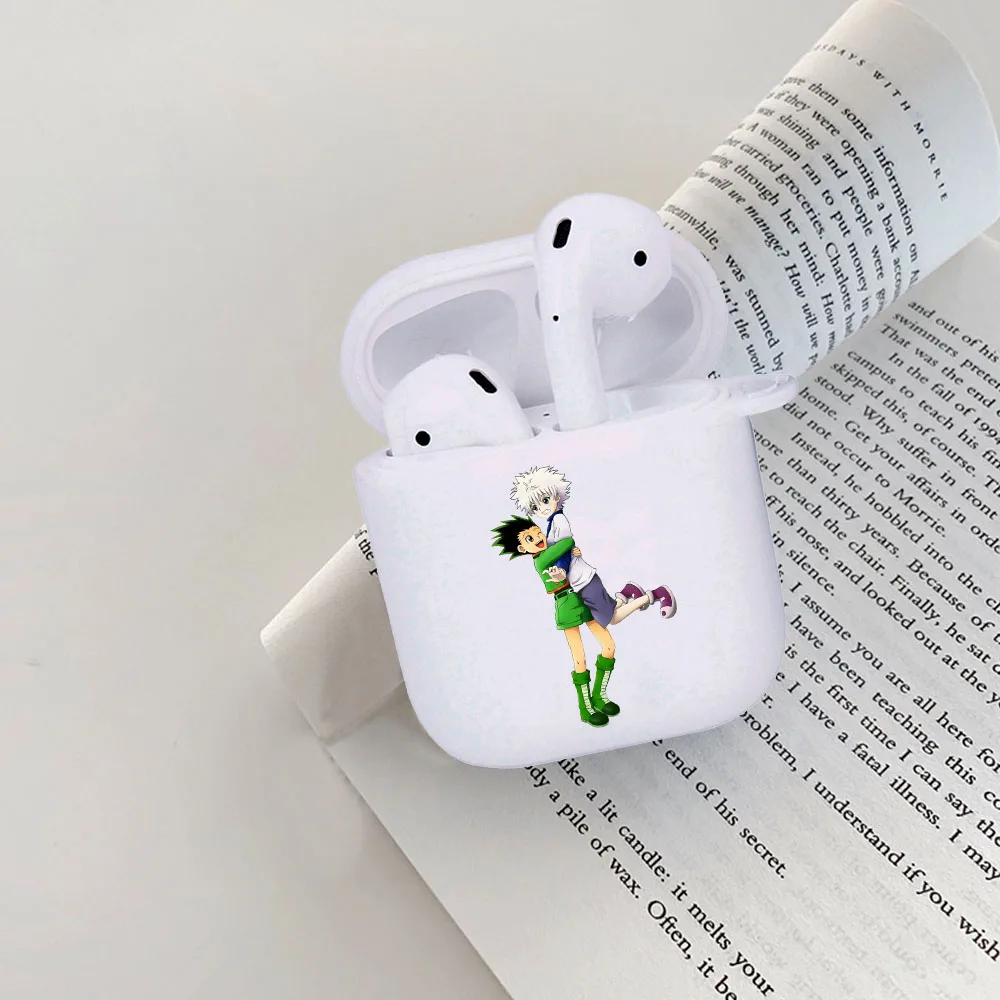 

Anime Hunter X Hunter Gon Killua Cartoon Cute White AirPod case For Apple AirPods 1 2 Wireless Bluetooth Soft TPU Earphone Cover