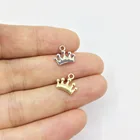 Eruifa 20 штук 10 мм мини-Корона из цинкового сплава ювелирных украшений Hand-Made Очаровательная подвеска, ожерелье, в форме клевера 2 Цвета