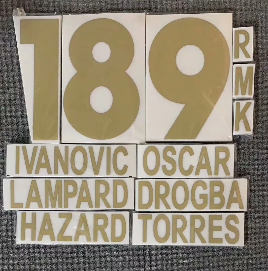 

2012-2013 Retro Lampard Nameset Hazard Torres Drogba Oscar Ivanovic Printing Customize Any Name Number Patches for Clothing