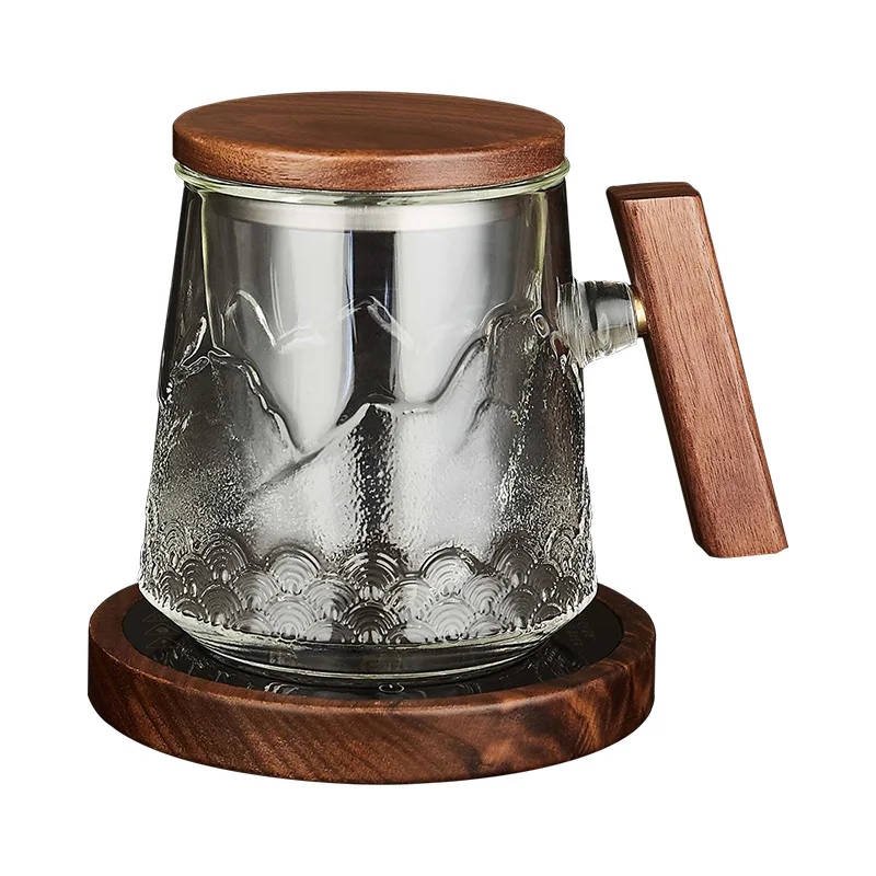 

Офисная чайная посуда, стеклянная чайная чашка с фильтром для заварки чая и деревянной ручкой 210402-04
