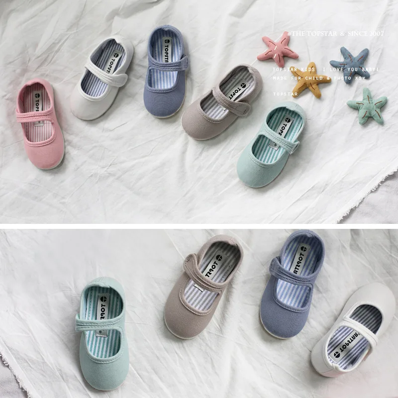 Girls Casual Shoes 2020 Spring New Korean Style Children Solid Color Kids Soft Bottom Bow Canvas Baby Boys Vintage | Детская одежда и