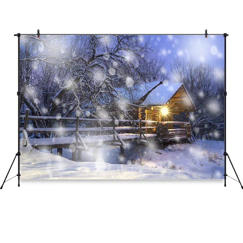 

Christmas Backdrop for Photography Winter Photophone Accumulated snow Forest Pine Nature View Photographic Studio Background