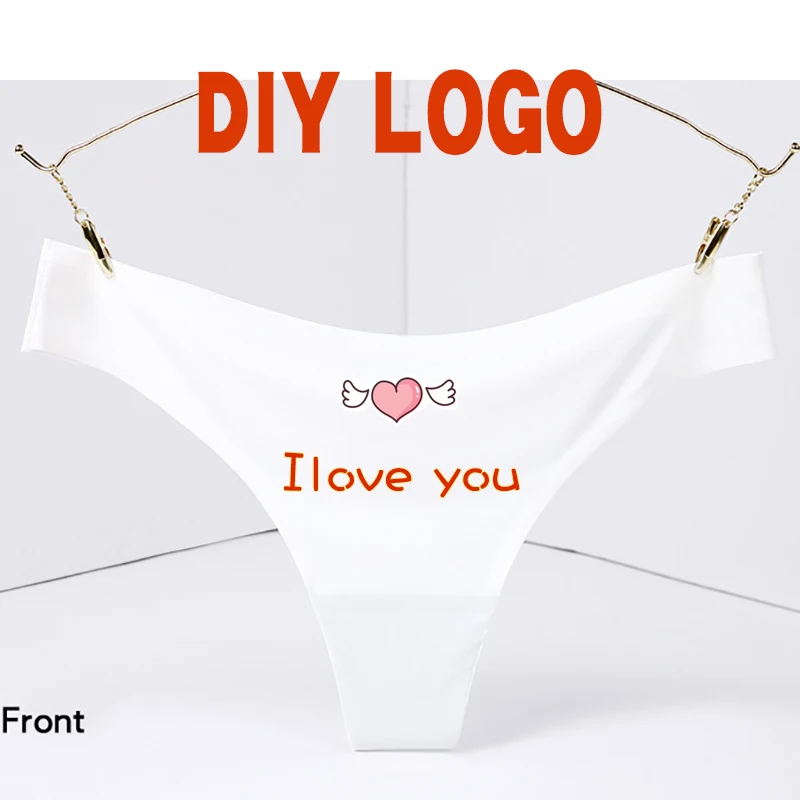 

Sexy Women Seamless G String Lingerie Custom DIY Logo Printed G String Underwear Design Thongs Panty Sexy Underpant 2021 Newest