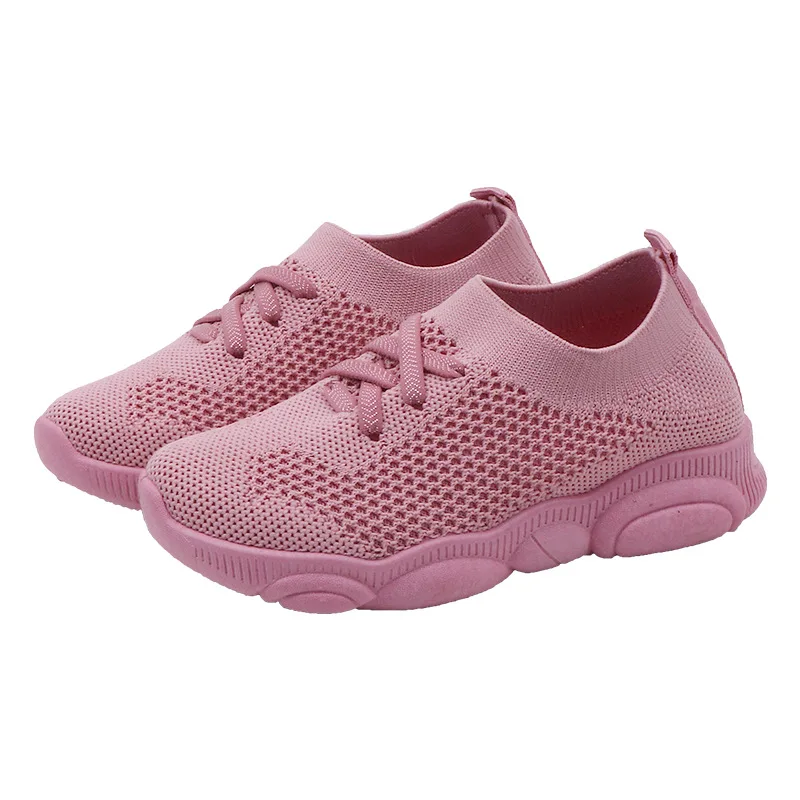 

New Baby Sneakers 2021 Fashion Children Flat Shoes Infant Kids Baby Girls Boys Solid Stretch Mesh Sport Run Sneakers Shoes