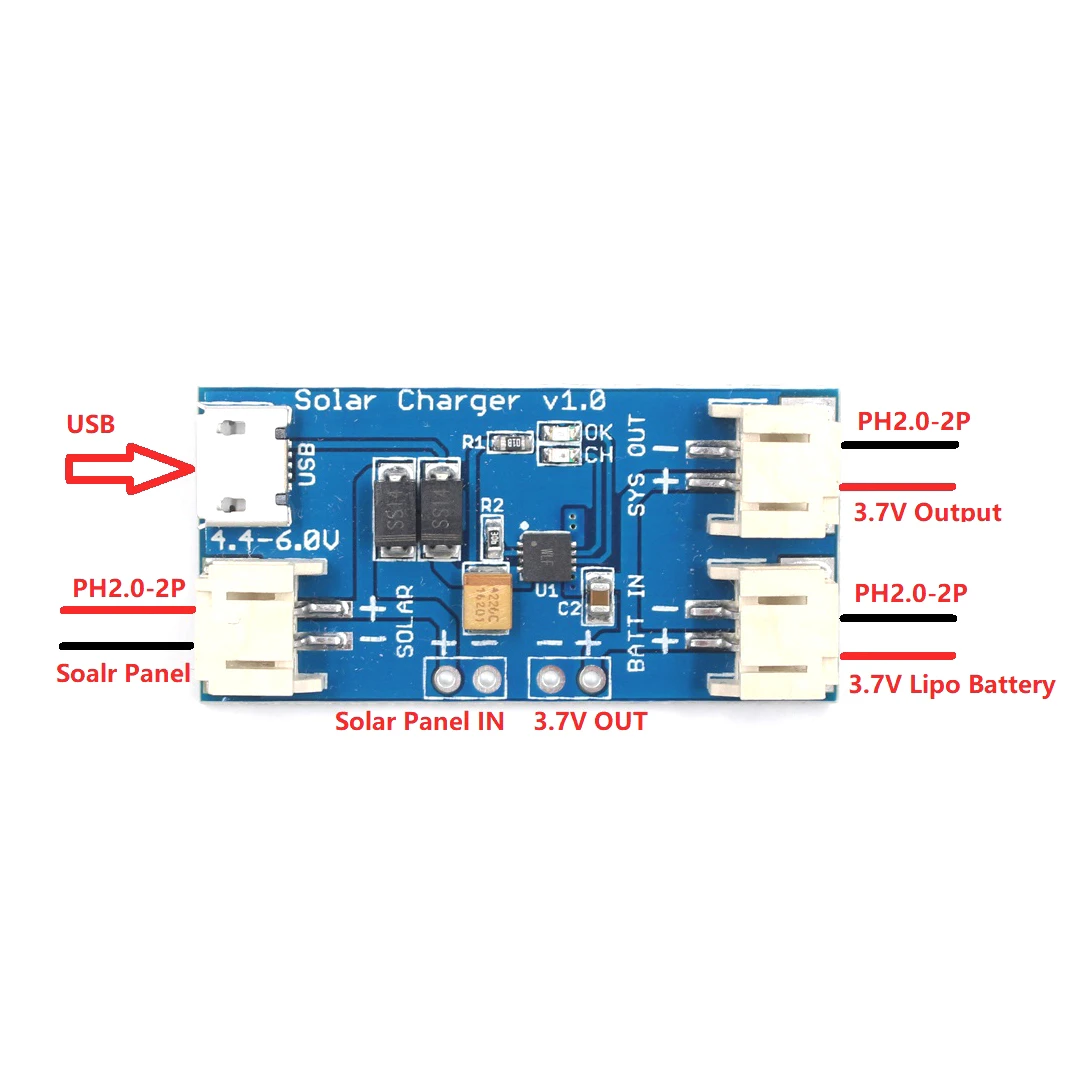 CN3065 Мини Солнечная литиевая батарея зарядное устройство плата непрерывного