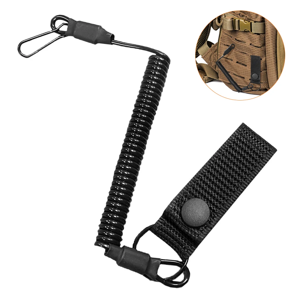 

Tactical Anti-lost Elastic Lanyard Rope Military Spring Safety Strap Gun Rope for Key Ring Chain Flashlight Hunting Accessories