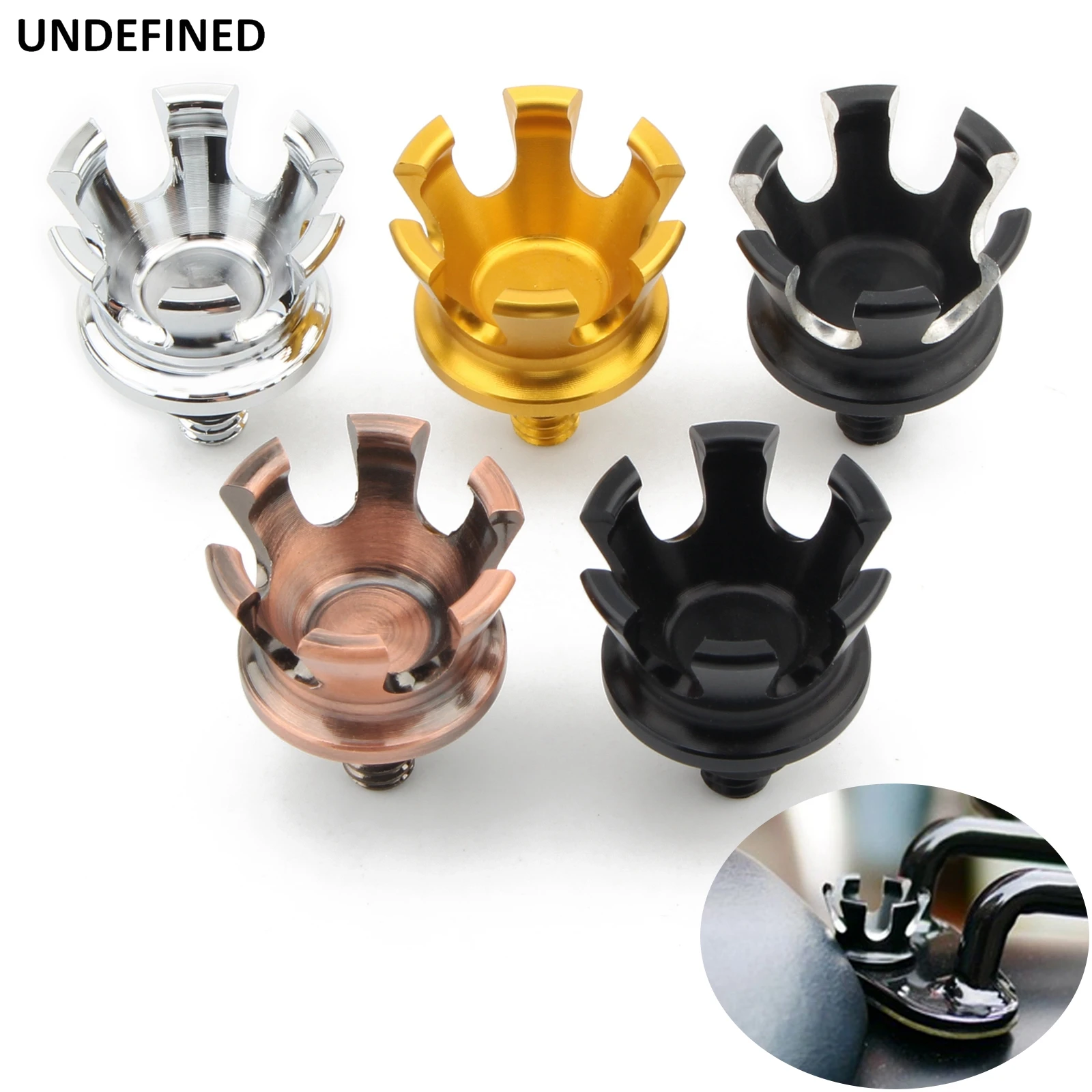 

Motorcycle Crown Style Seat Bolt Screw Nuts Mount Knob Cover for Harley Sportster Dyna Fatboy Road King Softail Street Bob 96-21