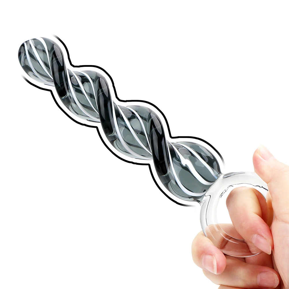 Оло стекло спираль Анальная пробка Хрустальный пенис массажер простаты