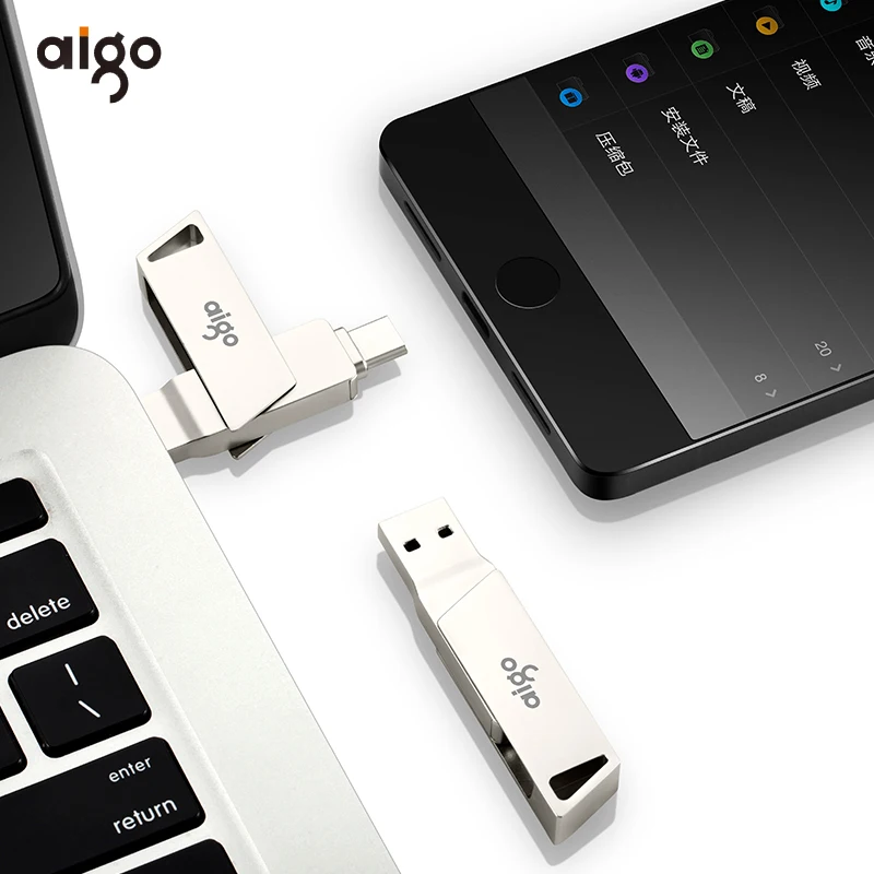 Aigo usb 3 0 высокоскоростной флеш накопитель с возможностью поворота на 360 ° OTG для