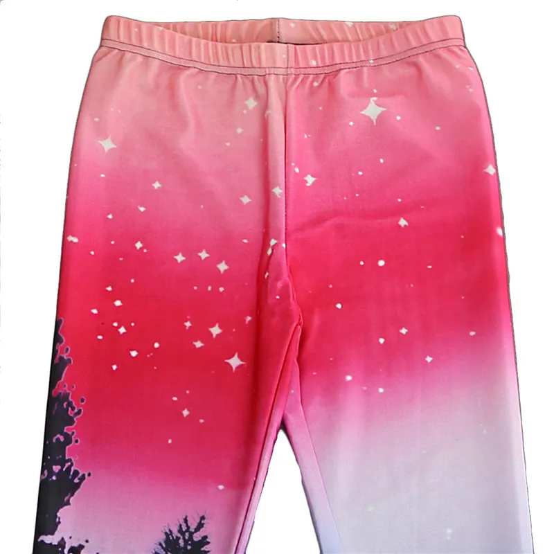 Женские красные леггинсы с принтом в виде галактических деревьев 2018 | Женская