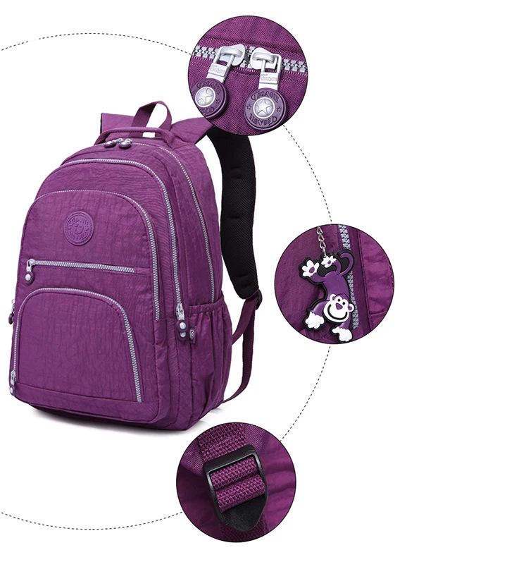 TTOU школьный рюкзак для девочек-подростков Mochila Feminina Kipled, женские рюкзаки, нейлоновый водонепроницаемый повседневный рюкзак для ноутбука, женский рюкзак