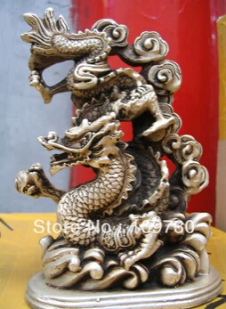 Бесплатная доставка &ltстарая элегантная пара дракон феникс на ветру тибетская
