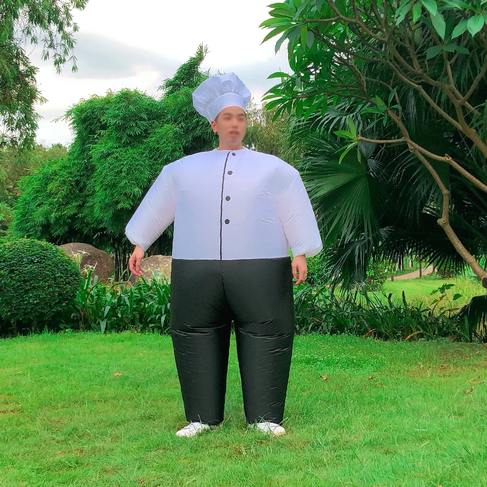

Blow Up White Cook Inflatable Costumes Halloween Cosplay Costume for Adult Man Woman Fancy Carnival Party Role Play Dress Up