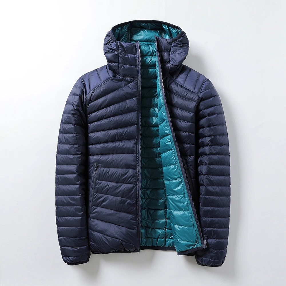 

Women Winter Warm Coat Outwear Down Hooded Jacket Ultrathin Double-Side Autumn Simple Basic Jacket Female Casual Duck Down Parka