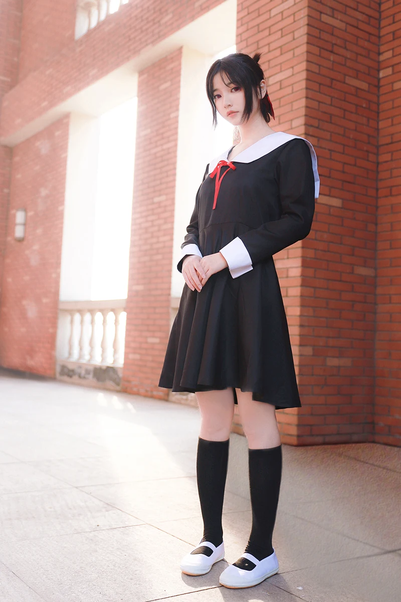 

Anime Kaguya Sama Love Is War Cosplay Costumes Shinomiya Kaguya Dresses Fujiwara Chika Skirt Girl Black Dress