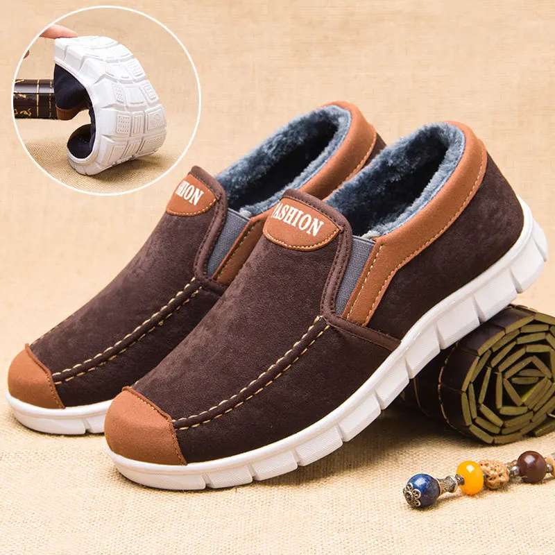 Мужские Ботильоны Зимние ботинки Зимняя Теплая мужская обувь без шнуровки s 2020