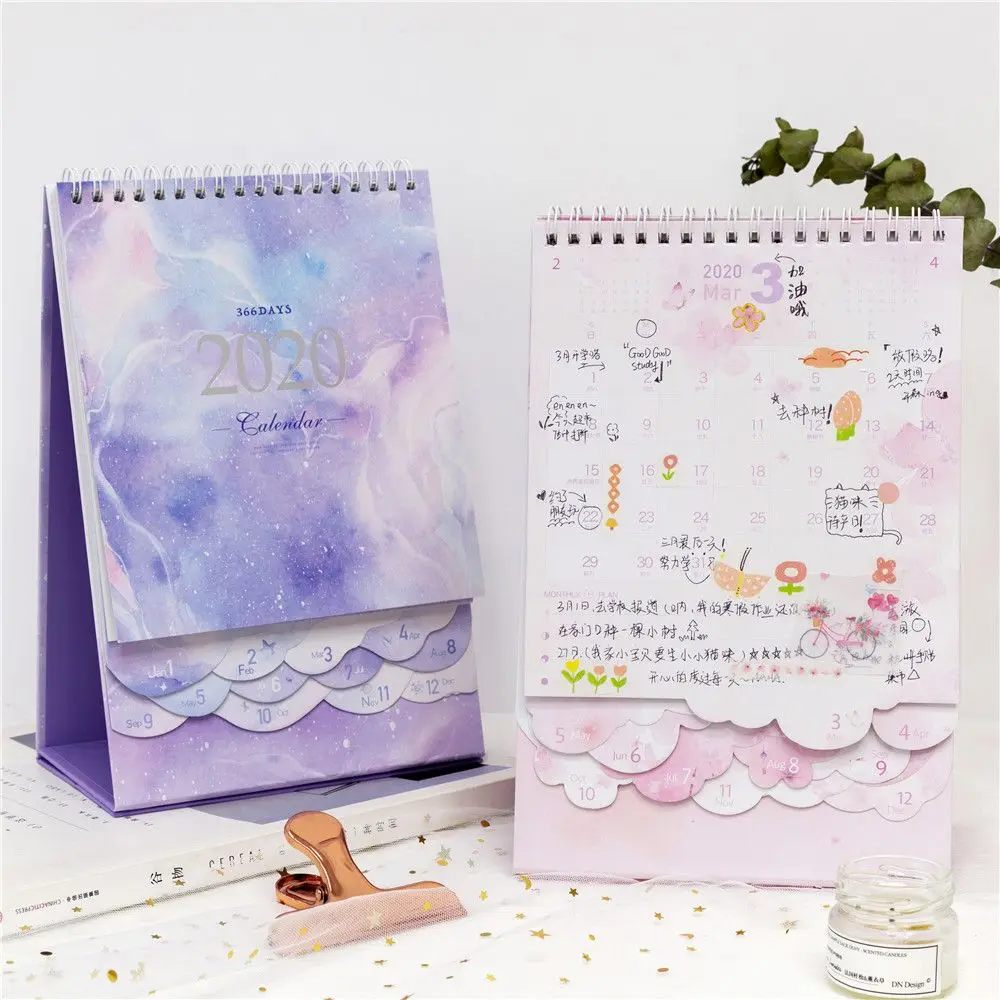 Романтический 2020 серии снов Настольный календарь розовый Сакура ежегодное