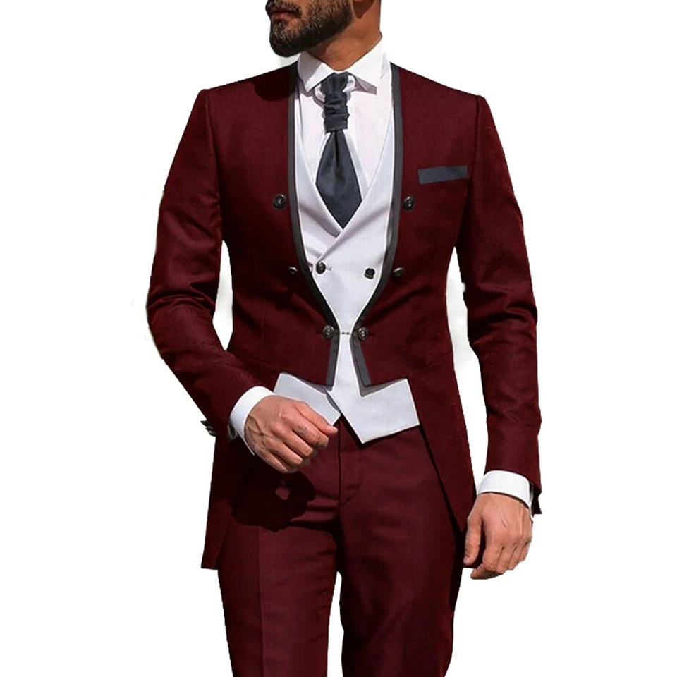 

Elegant Wedding Party Suit For Men,Solid Slim Fit Blazer Set Groom Groomsmen Tuxedos, 2021 Custom Terno Masculino