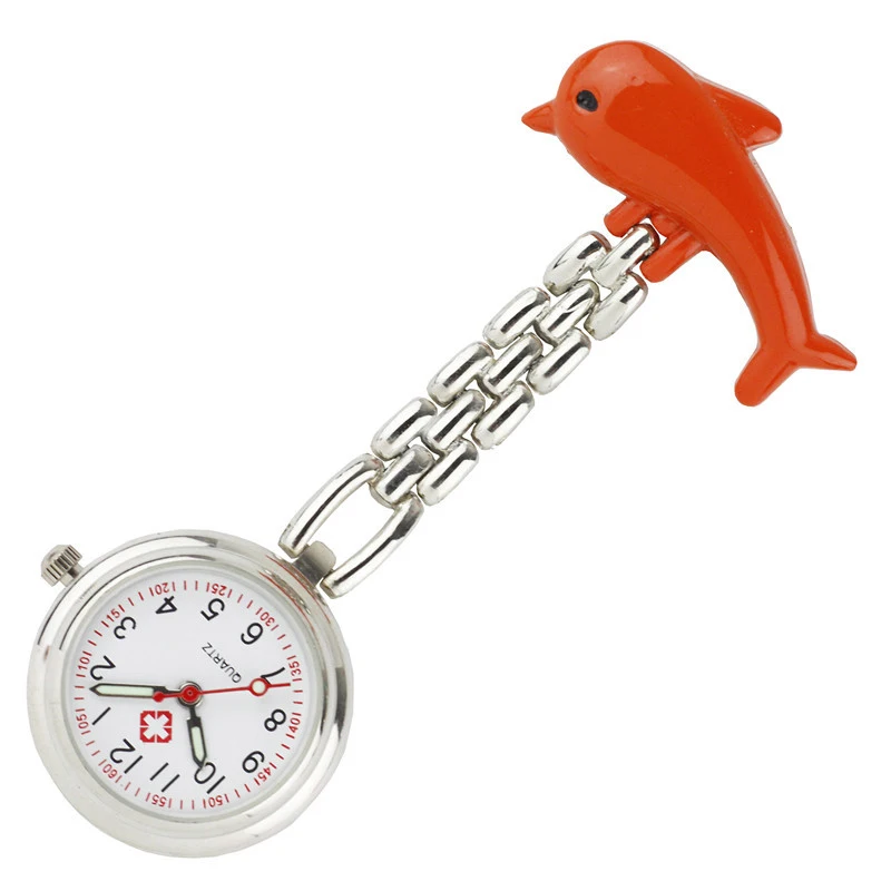 Часы медсестры в форме дельфина часы для рыбы подвесные серебристые из