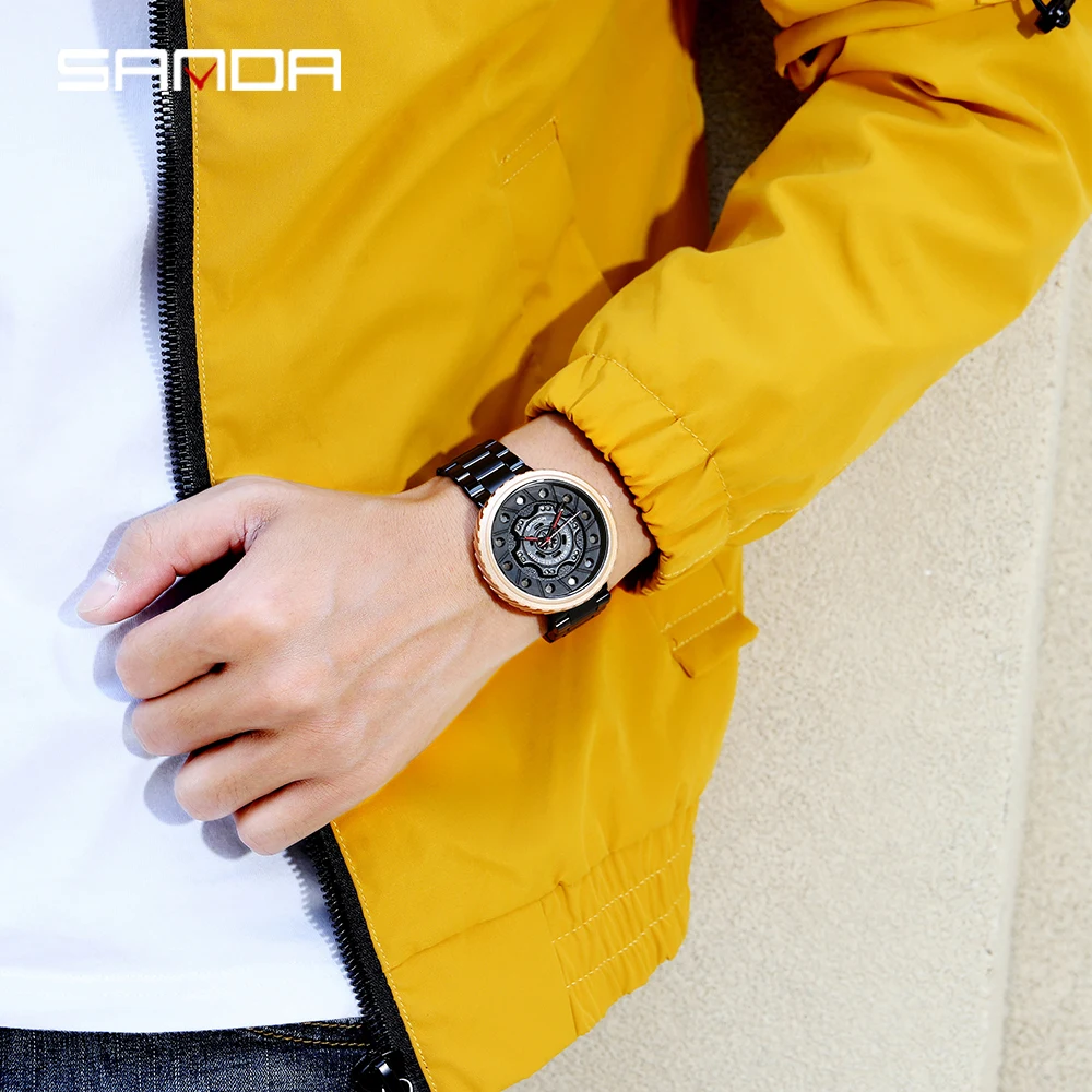 

SANDA New Design Mens Watches Fashion Quartz Watch For Men Leather Straps Men's Wristwatch Casual Sport relojes para hombre