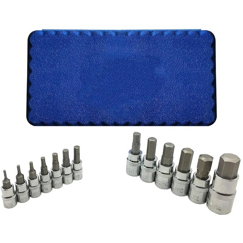 

1 Set Hex Socket Set H2 - H14 CRV, Hex Screw Set & 7Pcs Hex Shank Socket Adapter Drill Bit, Impact Socket Driver