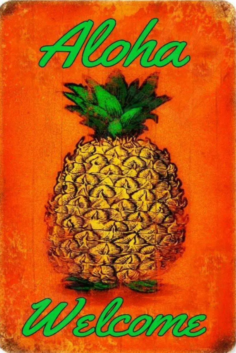 Aloha Добро пожаловать Tiki Bar Sign 8 &quotX12&quot Сделано в США металл для любой погоды. зону
