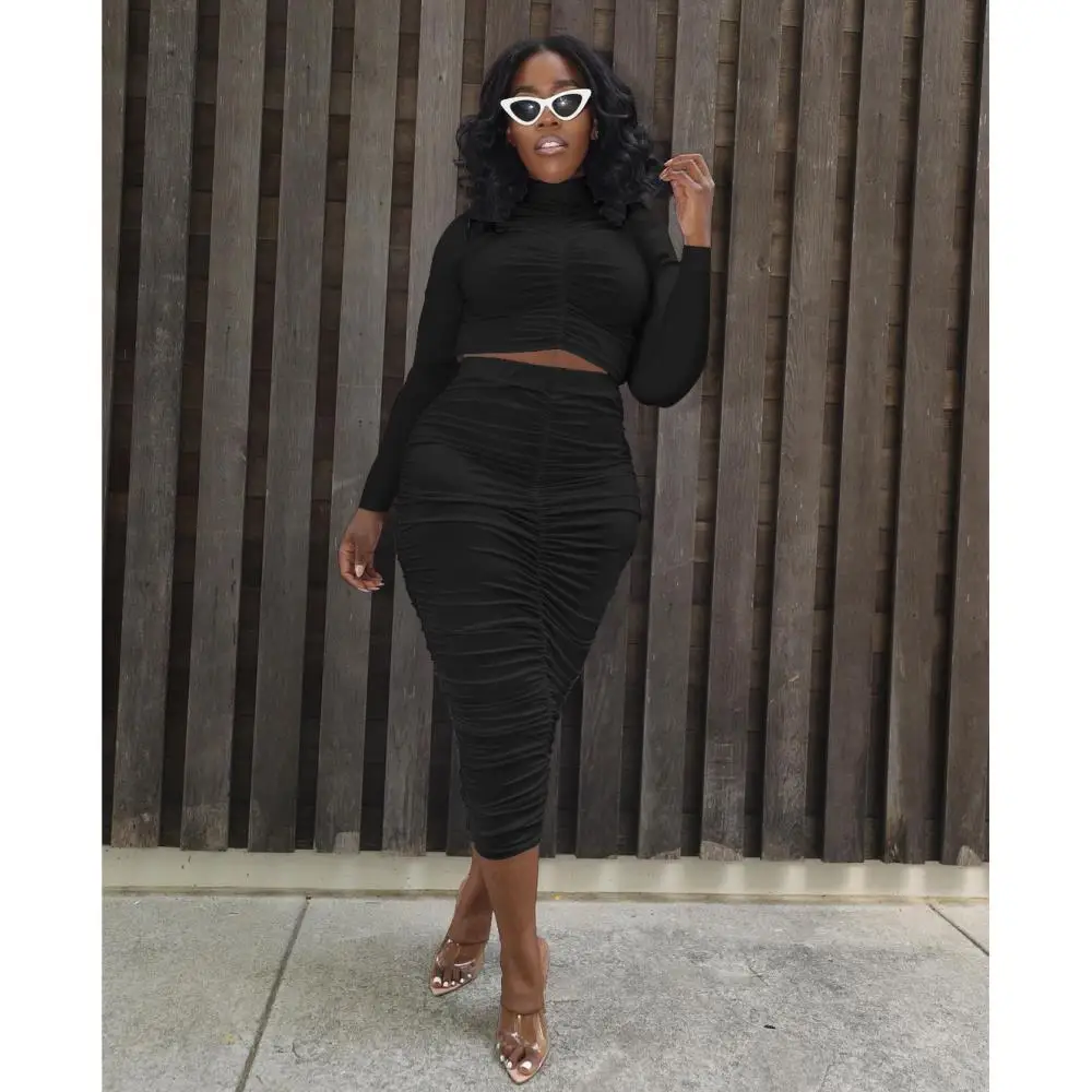 Комплект из двух предметов Женская плиссированная юбка женский топ с высоким