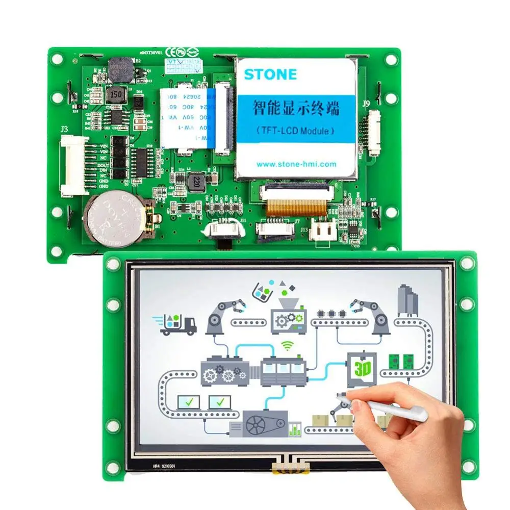 TFT LCM 4 3 дюймовый сенсорный экран модуль работает с ARM/PIC/любым MCU и TTL / USB