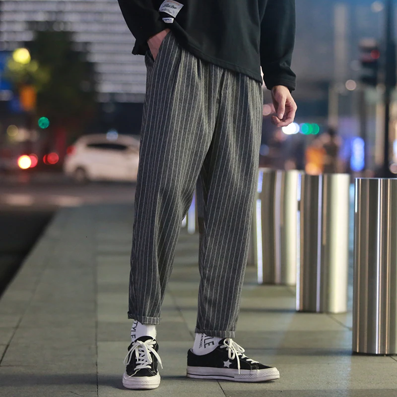Осенние шаровары мужские тонкие модные деловые повседневные брюки уличные штаны
