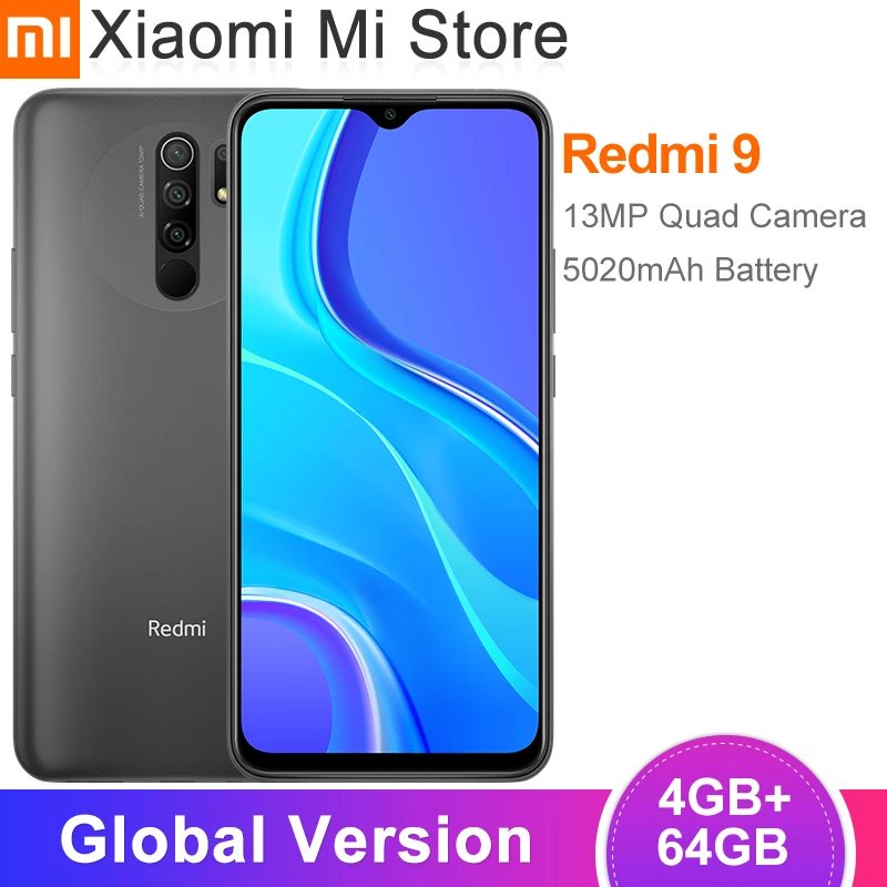 Глобальная версия Xiaomi Redmi 9 смартфон 4 Гб RAM 64 ГБ ROM Helio G80 13MP + 8MP камера 6 53 &quotFHD