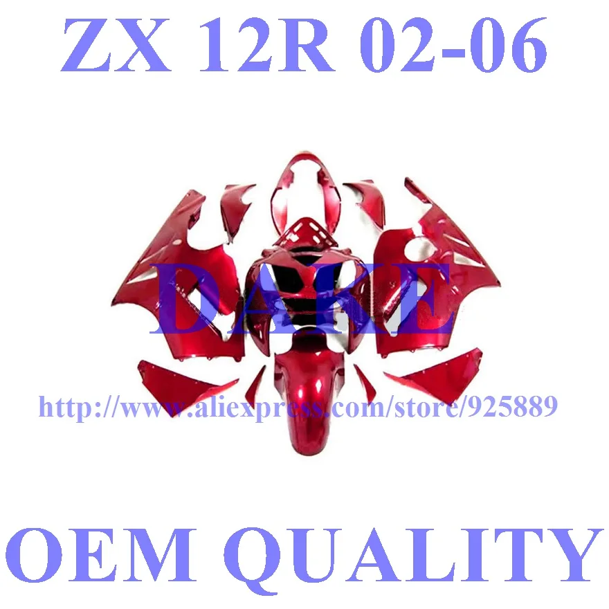 

Full Red Fairing Kit FOR KAWASAKI NINJA Kim ZX 12R 02 03 04 05 ZX 12R 2002 2003 2004 2005 Fairings #R6H0 +