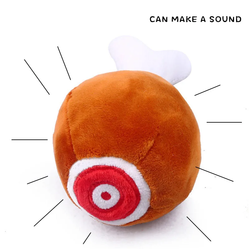 Игрушка для собак в форме большой куриной ножки, устойчивая к укусам, с возможностью издавать звук, мягкая игрушка-приманка для котов и щенков. Оптом.