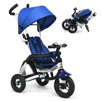 6 in 1 kids baby stroller tricycle detachable learning toy bike w canopy bag ty580328