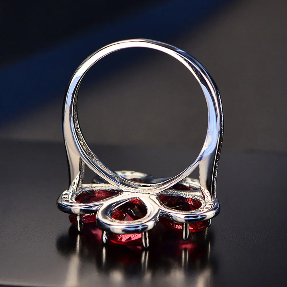 

925 Silver Simulation Ruby Zultanite Gemstone Plum Blossom Rings for Women Vintage Wedding Engagement Fine Jewelry Charms Gift