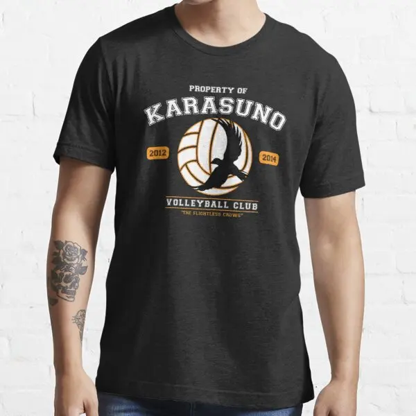Команда школьной волейбольной команды (Karasuno футболка для мужчин свободыне